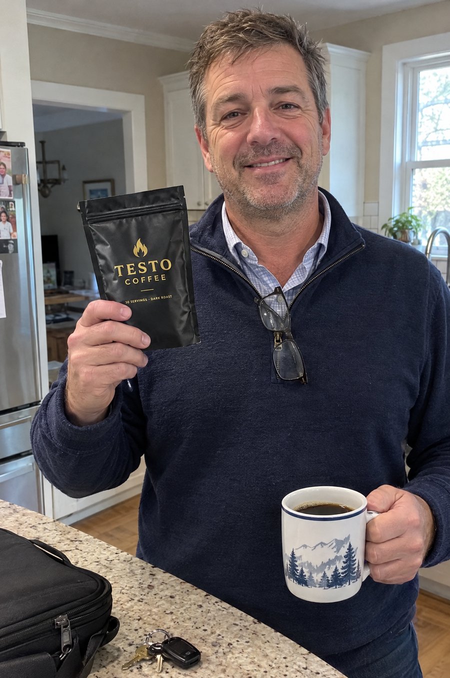 Dan M. with Testo Coffee in his kitchen