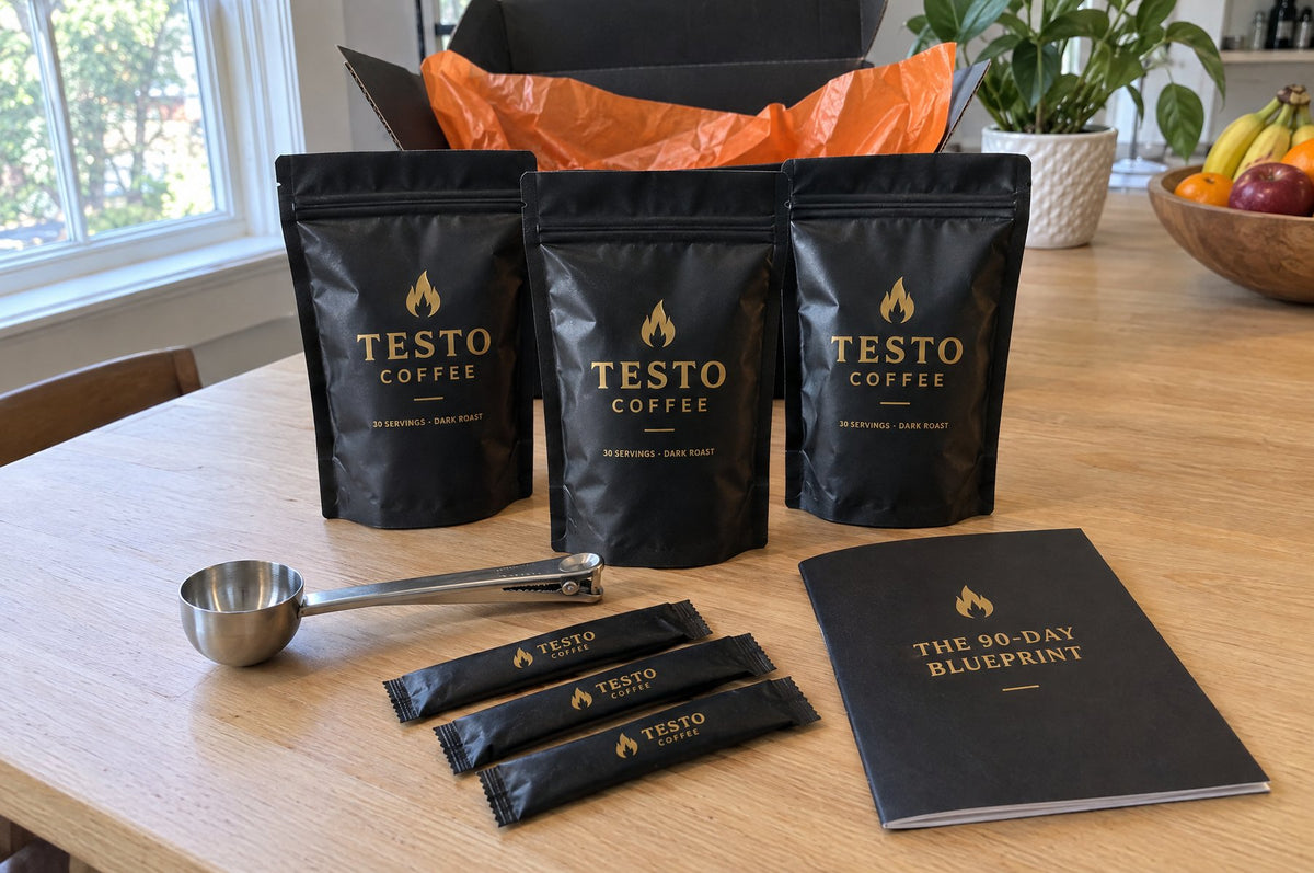 3 pouches, steel scoop, travel sticks and the 90-Day Blueprint
